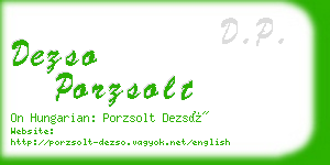 dezso porzsolt business card